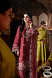 Cross Stitch Premium Embroidered Lawn Unstitched 3Pc Suit D-01 CRIMSON DRAPE