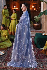 Cross Stitch Premium Embroidered Lawn Unstitched 3Pc Suit D-03 ETHNIC BLUE