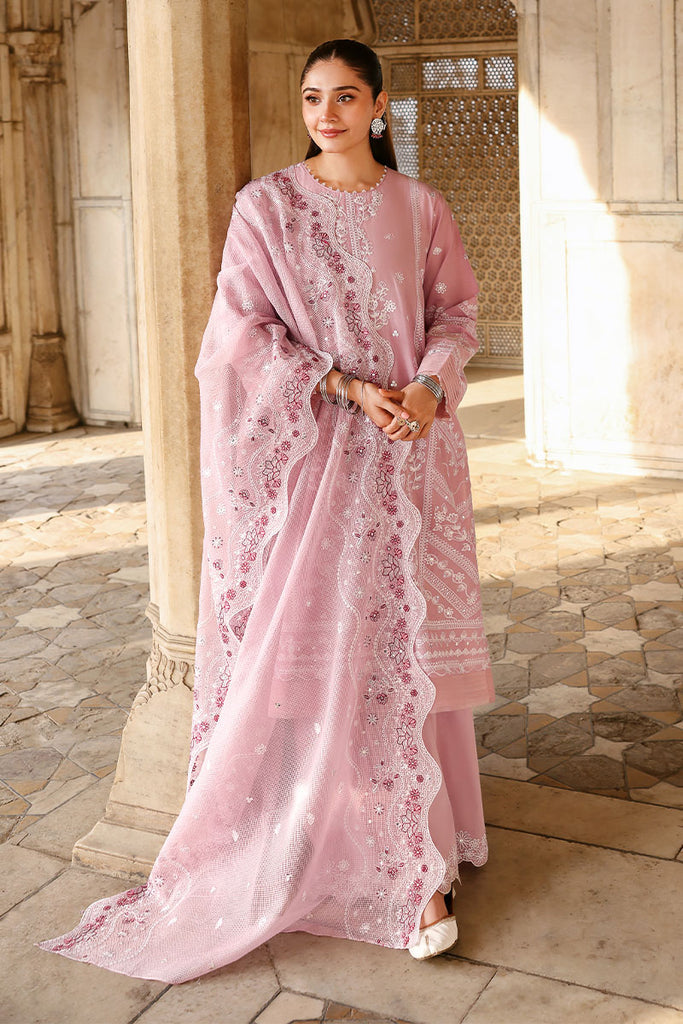 Cross Stitch Premium Embroidered Lawn Unstitched 3Pc Suit D-04 LAVENDER MIST