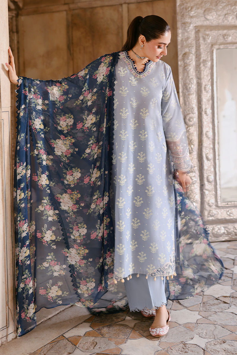 Cross Stitch Premium Embroidered Lawn Unstitched 3Pc Suit D-13 DREAM FLINT