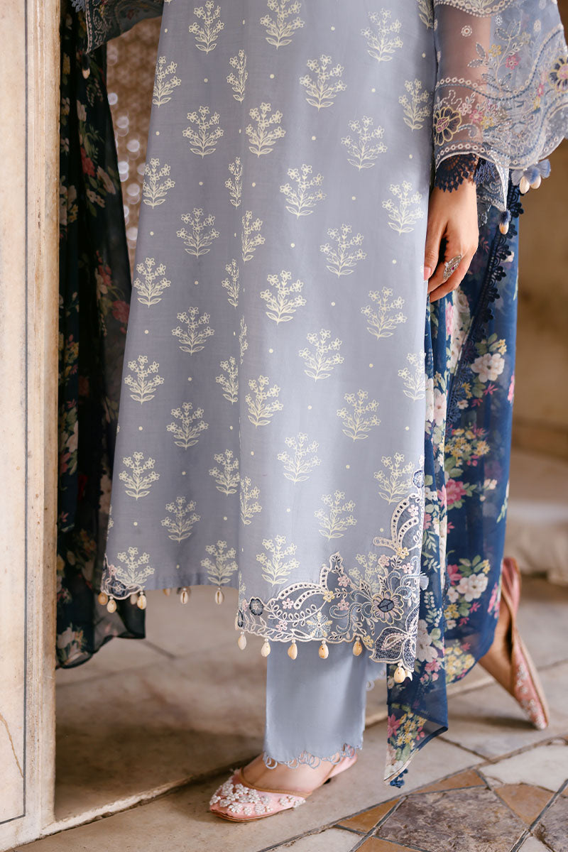 Cross Stitch Premium Embroidered Lawn Unstitched 3Pc Suit D-13 DREAM FLINT