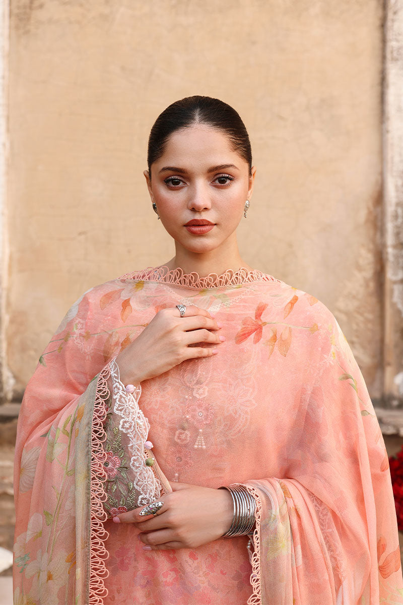Cross Stitch Premium Embroidered Lawn Unstitched 3Pc Suit D-14 MUTED BLUSH