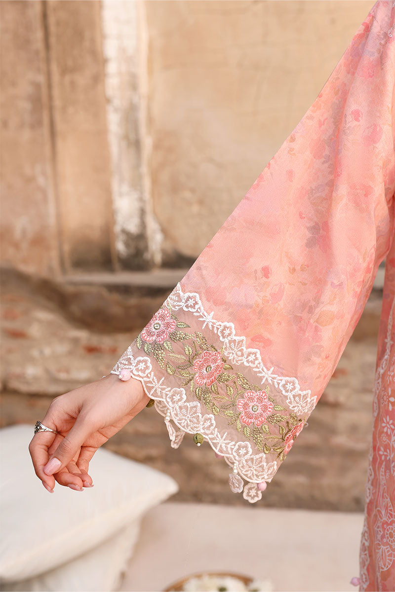 Cross Stitch Premium Embroidered Lawn Unstitched 3Pc Suit D-14 MUTED BLUSH