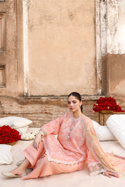 Cross Stitch Premium Embroidered Lawn Unstitched 3Pc Suit D-14 MUTED BLUSH