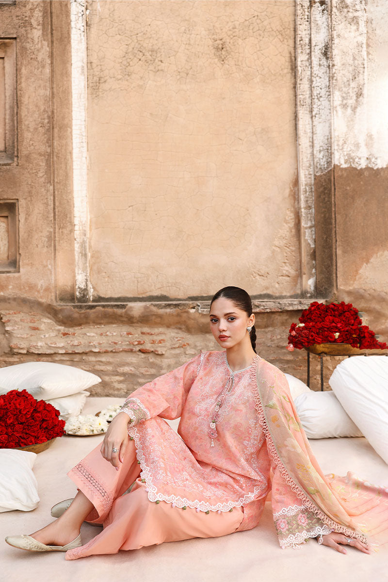 Cross Stitch Premium Embroidered Lawn Unstitched 3Pc Suit D-14 MUTED BLUSH