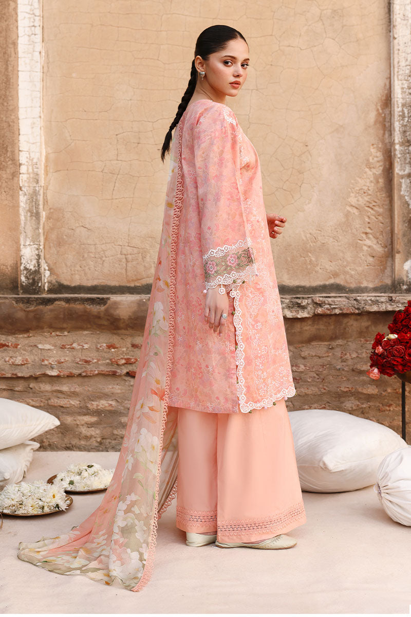 Cross Stitch Premium Embroidered Lawn Unstitched 3Pc Suit D-14 MUTED BLUSH