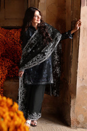 Cross Stitch Premium Embroidered Lawn Unstitched 3Pc Suit D-15 NOIR ESSENCE