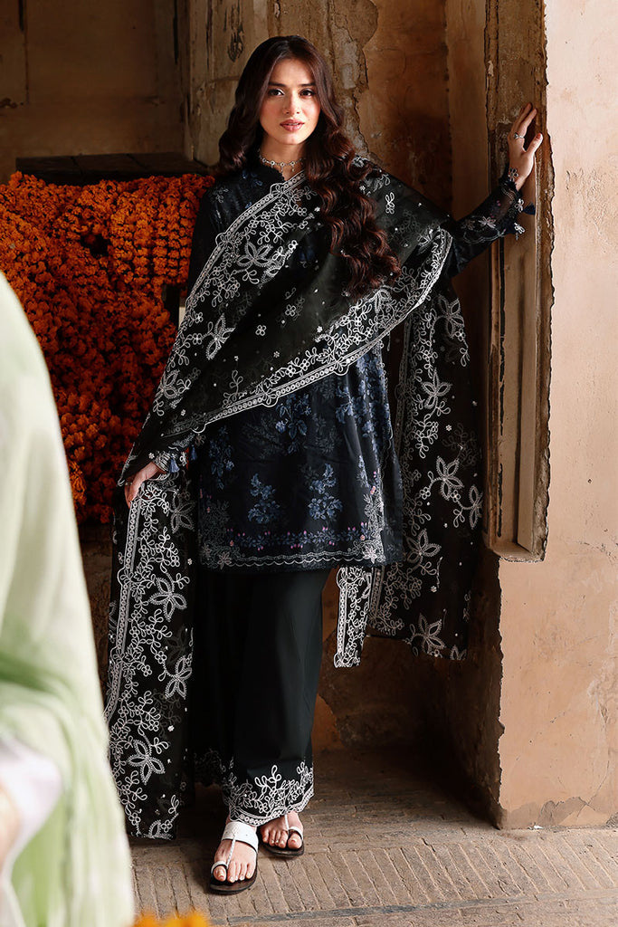 Cross Stitch Premium Embroidered Lawn Unstitched 3Pc Suit D-15 NOIR ESSENCE