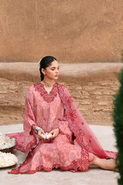 Cross Stitch Premium Embroidered Lawn Unstitched 3Pc Suit D-16 PEACH ATELIER