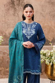 Cross Stitch Premium Embroidered Lawn Unstitched 3Pc Suit D-17 PRUSSIAN WAVES