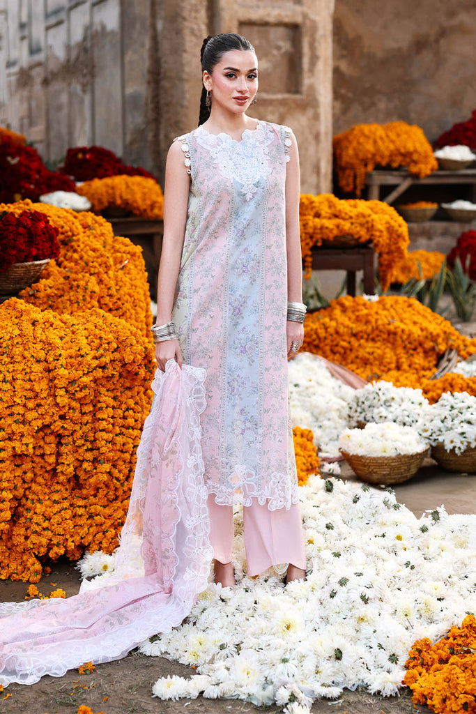 Cross Stitch Premium Embroidered Lawn Unstitched 3Pc Suit D-18 ROSE VEIL