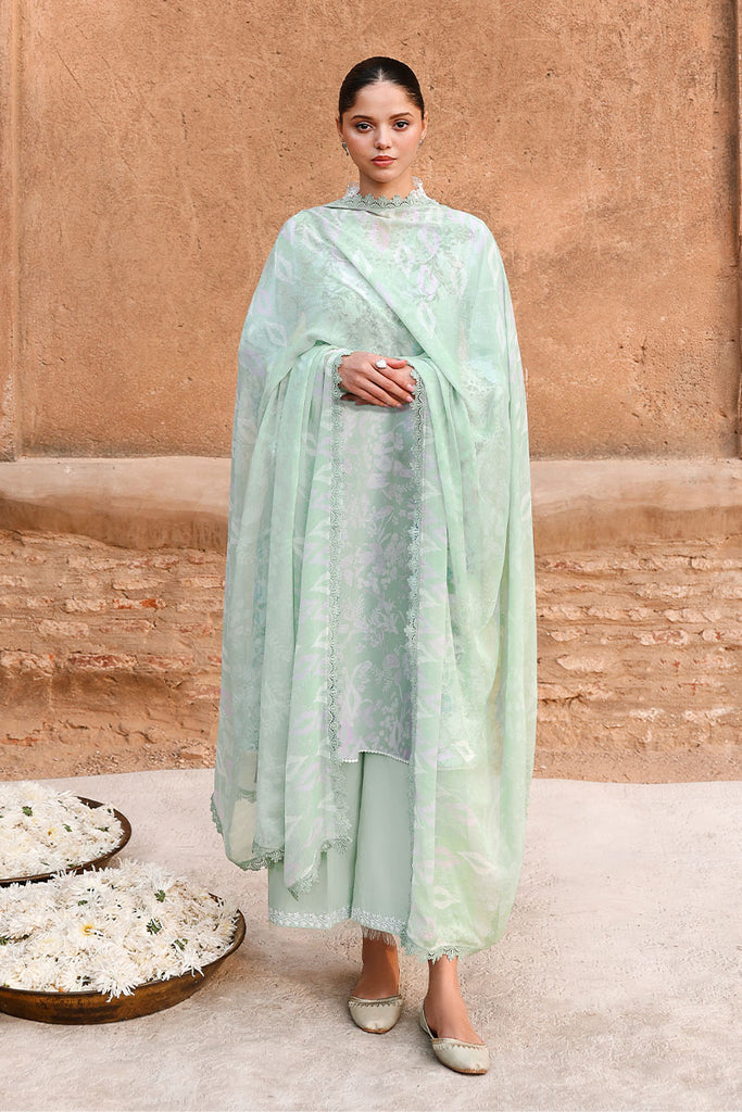 Cross Stitch Premium Embroidered Lawn Unstitched 3Pc Suit D-20 SAGE GREEN