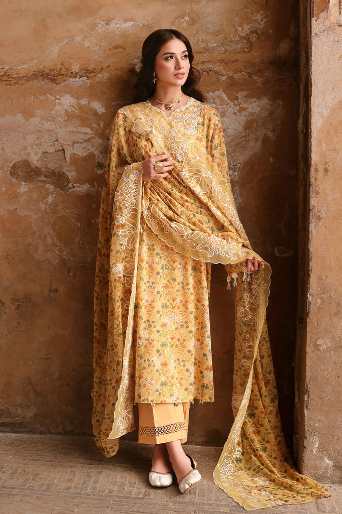 Cross Stitch Premium Embroidered Lawn Unstitched 3Pc Suit D-22 SUNLIT HUE