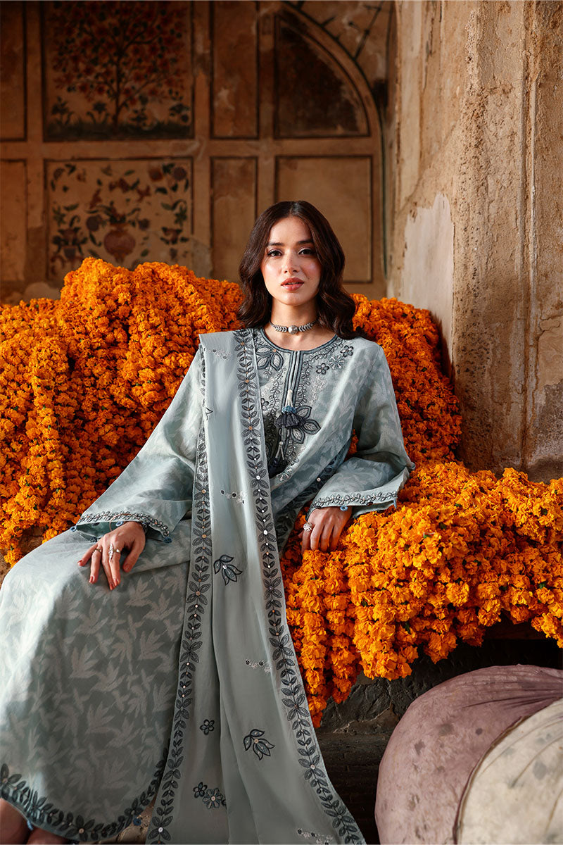Cross Stitch Premium Embroidered Lawn Unstitched 3Pc Suit D-24 AZURE DREAM