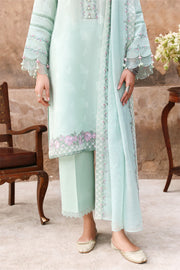 Cross Stitch Premium Embroidered Lawn Unstitched 3Pc Suit D-25 MISTY MINT