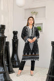 Safwa Digital Printed Black & White Unstitched Kurti DBW-01