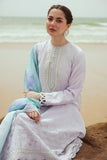 Cross Stitch Embroidered Satin Unstitched 3Pc Suit - LAVENDER DUST
