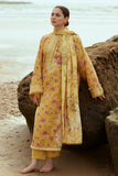 Cross Stitch Embroidered Satin Unstitched 3Pc Suit - BLOOMING GOLD