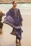 Cross Stitch Embroidered Satin Unstitched 3Pc Suit - PASHMINA BLEND