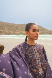 Cross Stitch Embroidered Satin Unstitched 3Pc Suit - PASHMINA BLEND
