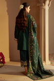 Cross Stitch Embroidered Khaddar Unstitched 3Pc Suit - Emerald Forest