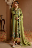 Cross Stitch Embroidered Khaddar Unstitched 3Pc Suit - Green Oasis