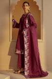 Cross Stitch Embroidered Khaddar Unstitched 3Pc Suit - Plum Radiance