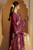 Cross Stitch Embroidered Khaddar Unstitched 3Pc Suit - Plum Radiance