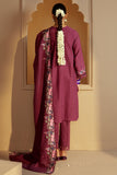 Cross Stitch Embroidered Khaddar Unstitched 3Pc Suit - Plum Radiance