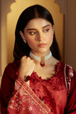 Cross Stitch Embroidered Khaddar Unstitched 3Pc Suit - Garnet Rime