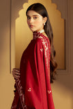 Cross Stitch Embroidered Khaddar Unstitched 3Pc Suit - Garnet Rime