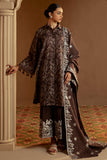 Cross Stitch Embroidered Khaddar Unstitched 3Pc Suit - Nutmeg Noir