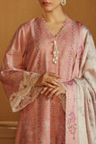 Cross Stitch Embroidered Khaddar Unstitched 3Pc Suit - Rosy Dew