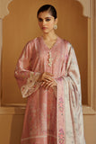 Cross Stitch Embroidered Khaddar Unstitched 3Pc Suit - Rosy Dew