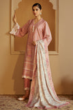 Cross Stitch Embroidered Khaddar Unstitched 3Pc Suit - Rosy Dew