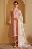 Cross Stitch Embroidered Khaddar Unstitched 3Pc Suit - Rosy Dew