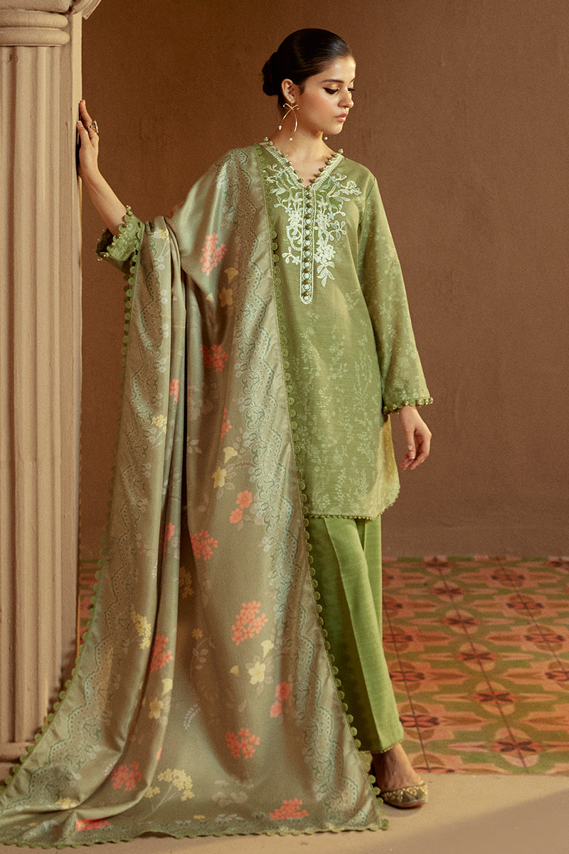 Cross Stitch Embroidered Khaddar Unstitched 3Pc Suit - Winter Tale