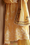 Cross Stitch Embroidered Linen Unstitched 3Pc Suit - Ochre Tint