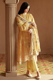 Cross Stitch Embroidered Linen Unstitched 3Pc Suit - Ochre Tint