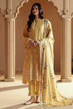 Cross Stitch Embroidered Linen Unstitched 3Pc Suit - Ochre Tint