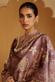 Cross Stitch Embroidered Linen Unstitched 3Pc Suit - Dusky Purple