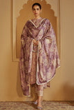 Cross Stitch Embroidered Linen Unstitched 3Pc Suit - Dusky Purple