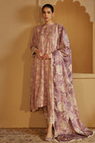 Cross Stitch Embroidered Linen Unstitched 3Pc Suit - Dusky Purple