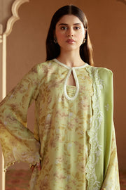 Cross Stitch Embroidered Linen Unstitched 3Pc Suit - Floral Charm
