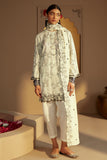 Cross Stitch Embroidered Linen Unstitched 3Pc Suit - Dove Gray