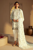 Cross Stitch Embroidered Linen Unstitched 3Pc Suit - Dove Gray