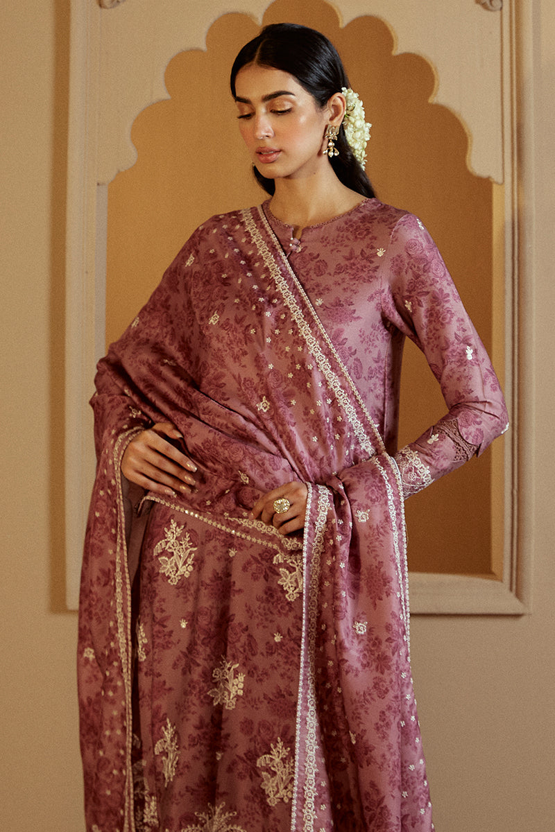 Cross Stitch Embroidered Marina Unstitched 3Pc Suit - Mauve Dream