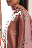 Cross Stitch Satin De Luxe Embroidered Satin Unstitched 3Pc Suit D-02 Mystic Pink