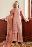 Cross Stitch Satin De Luxe Embroidered Satin Unstitched 3Pc Suit D-02 Mystic Pink