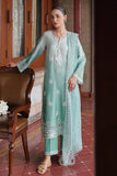 Cross Stitch Satin De Luxe Embroidered Satin Unstitched 3Pc Suit D-03 Aqua Melody